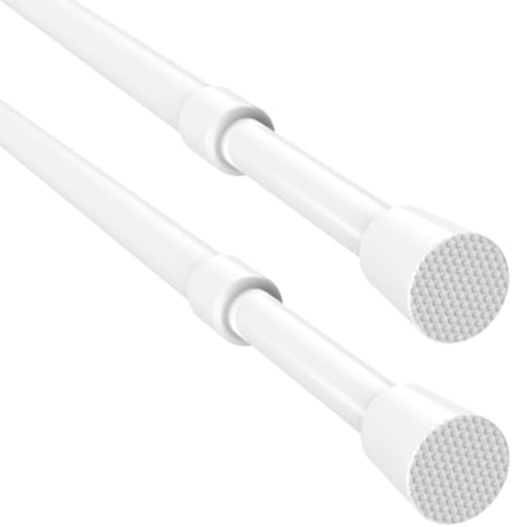 2-Pack 16" to 28" Blu-Pier Tech Spring Tension Curtain Rods (White)