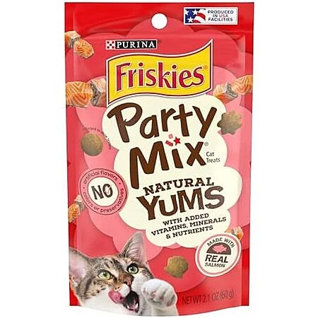 [SnS, AC] $8.55 | 10-Pack 2.1-Oz Friskies Party Mix Natural Yums With Real Salmon and Vitamins, Minerals & Nutrients at Amazon