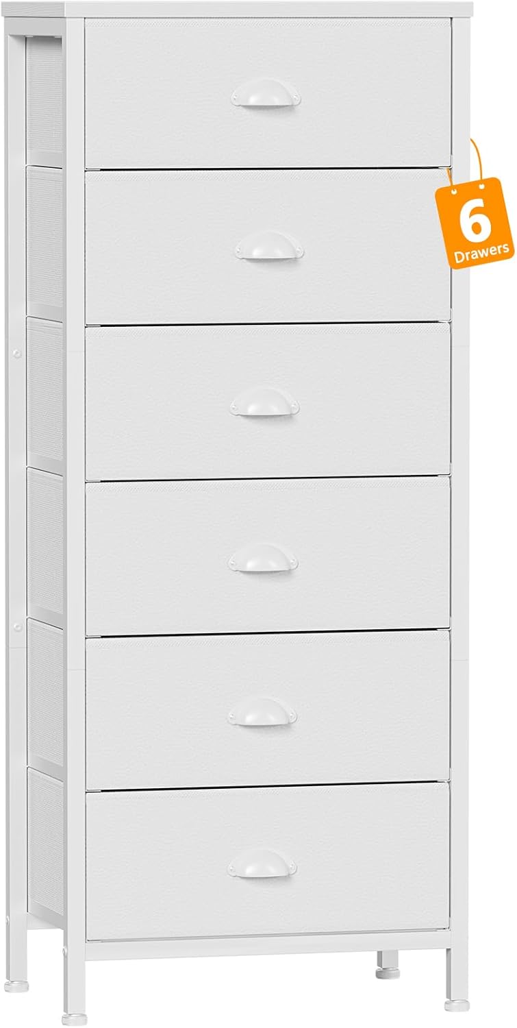 Furnulem White Tall Dresser