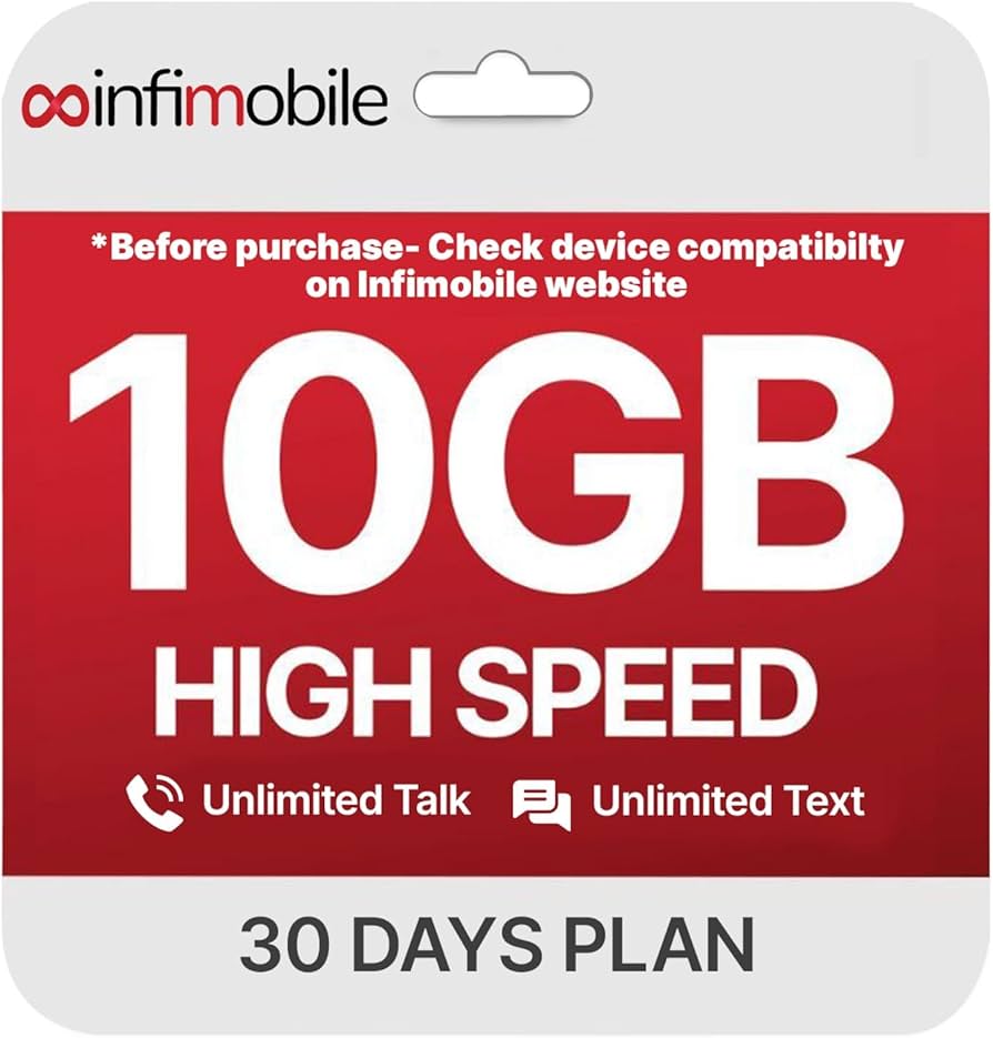 10GB 12-Month Infimobile SIM Prepaid Plan (Unlimited Voice & SMS)