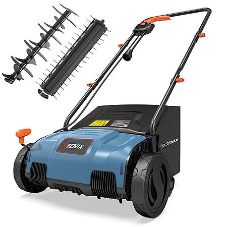 Corded Dethatcher Scarifier Senix 2 in 1 12.6" 12Amp, 4 Position Adjustment $39.98 @ walmart