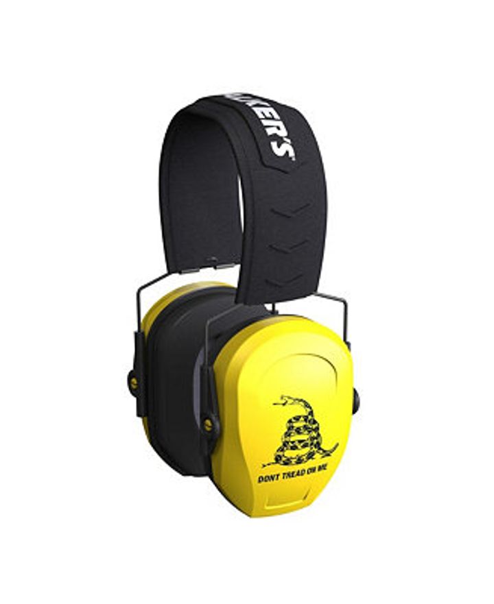 Walker's Game Ear Razor Passive - Yellow - Black Don't Tread on Me Logo, Yl Dtom, Large