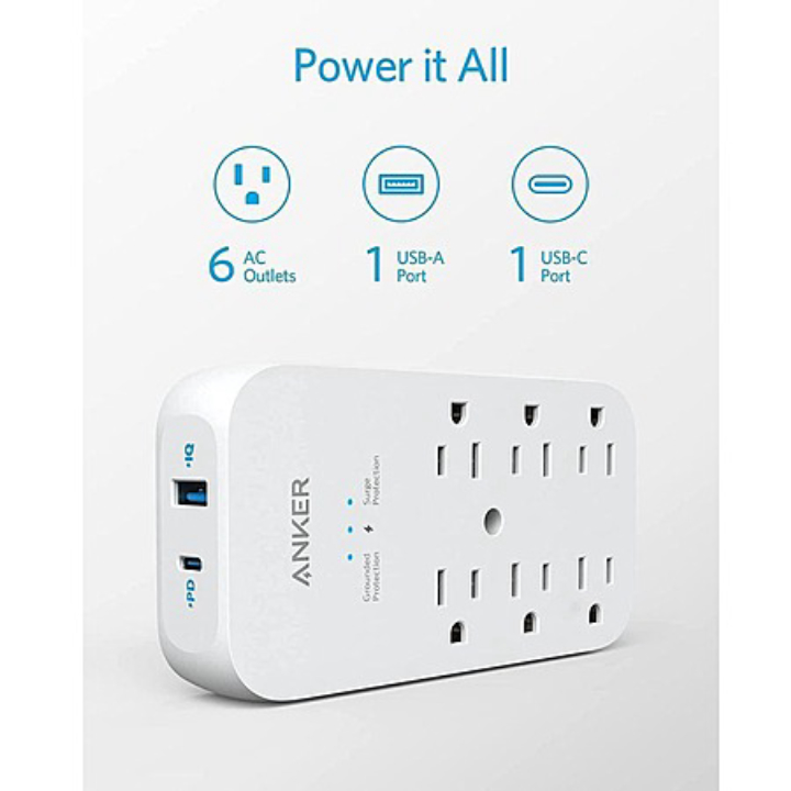 Anker 10-in-1 Wall Outlet Extender w/ USB-C
