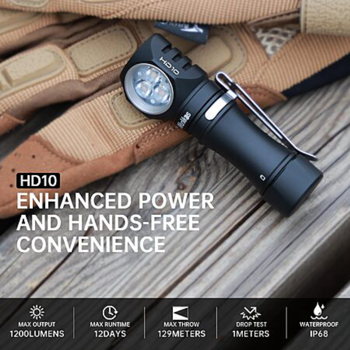 Wurkkos HD10 Mini Angle 1200LM Anduril 2.0 Flashlight – $20.99 (Code: MK49RLBD)