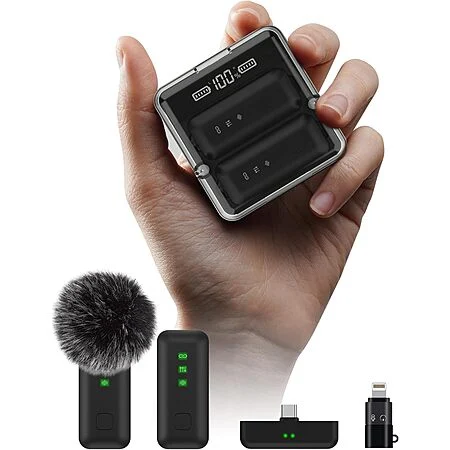 2-Pc IVANKY Mini Wireless Lavalier Microphone w/ Charging Case | apply promo code OTMA89G9 at checkout = $9.99