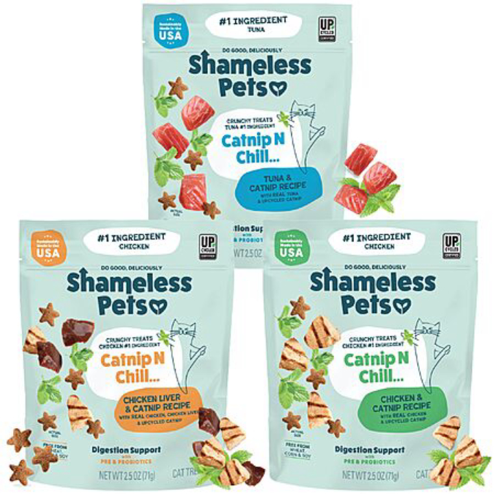3-Pk 2.5oz Shameless Pets Crunchy Cat Treats Variety Pack