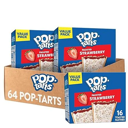 4-pk 16-ct Pop-Tarts Breakfast Toaster Pastries (Frosted Strawberry)