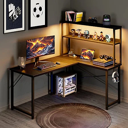 Casacomoda 43" L-Shaped Office Desk with Power Outlets $65.99