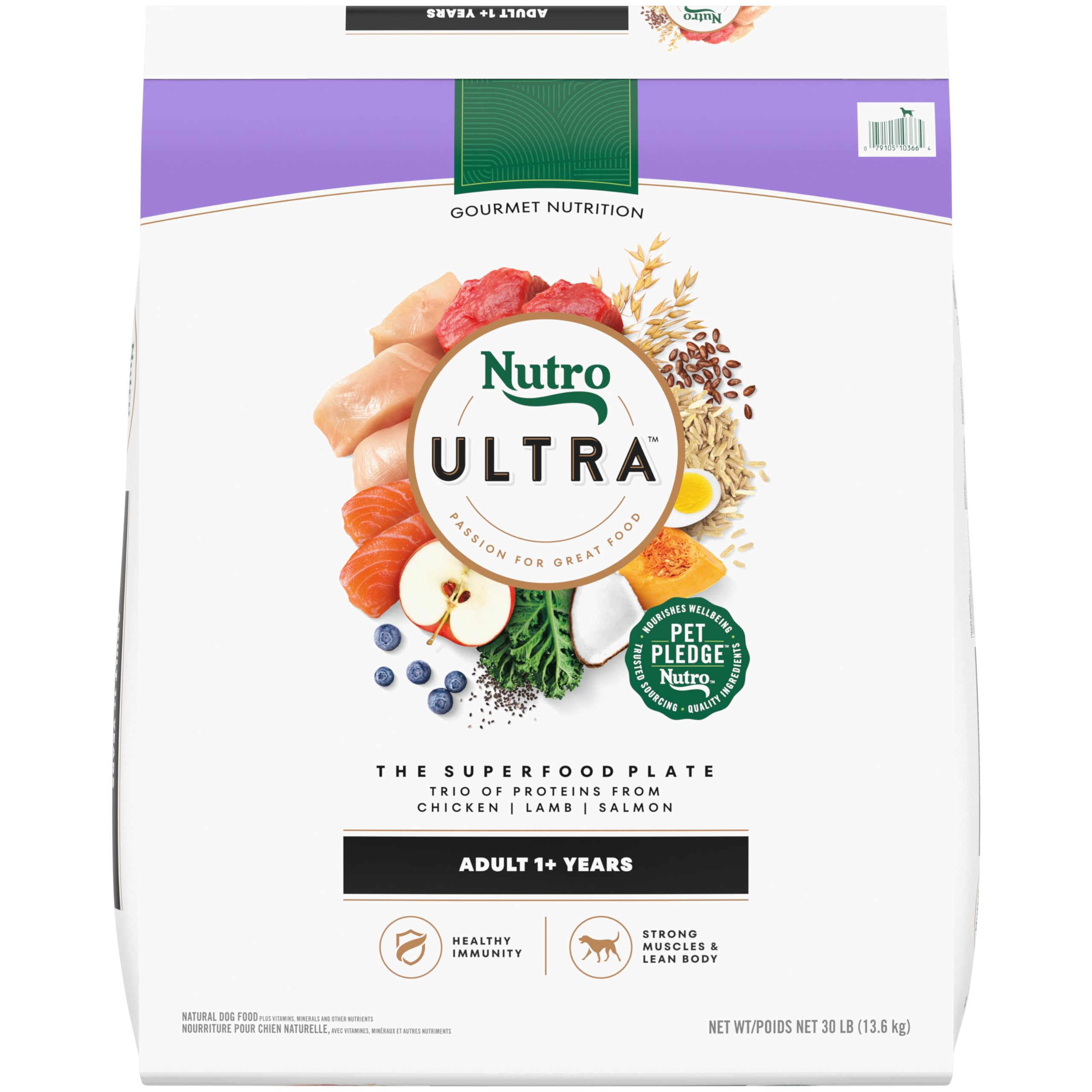 30-lb Nutro Ultra Dry Dog Food (various) + Dog Treats (various) + $30 Amazon Credit