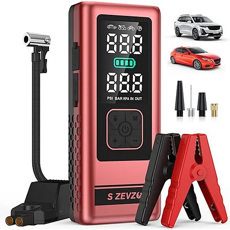 4000a (peak) S ZEVZO Car Jump Starter w/ 150PSI Air Compressor $35 + Free S/H