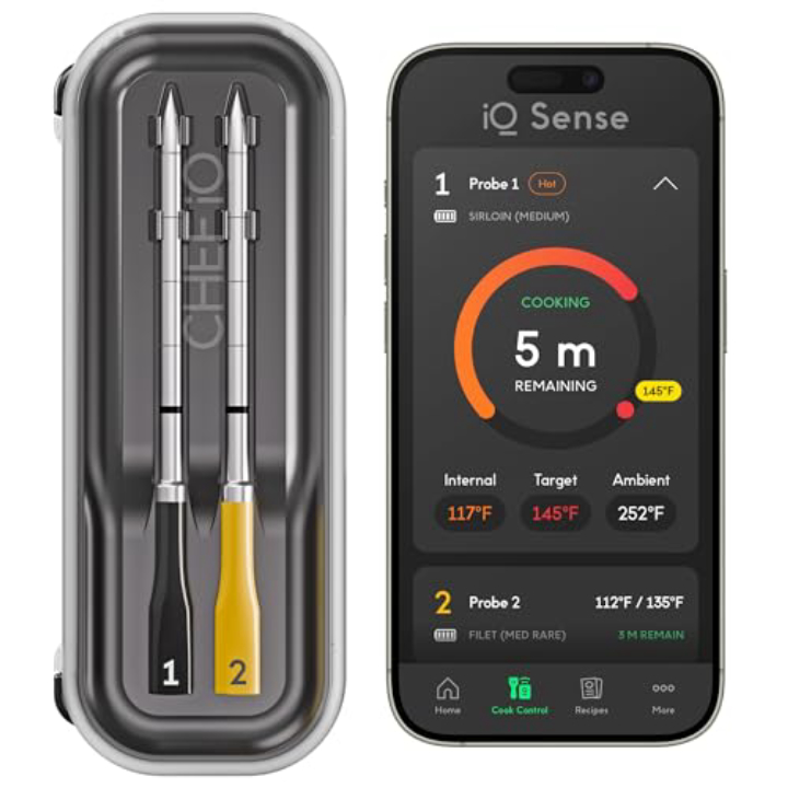 CHEF iQ Sense Smart Meat Thermometer – 2 Probes, WiFi, 1000°F