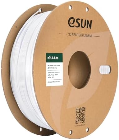 $10.44* | 1-Kg 1.75mm eSUN PLA (ePLA-Lite) 3D Printer Filament (Cold White) at Amazon