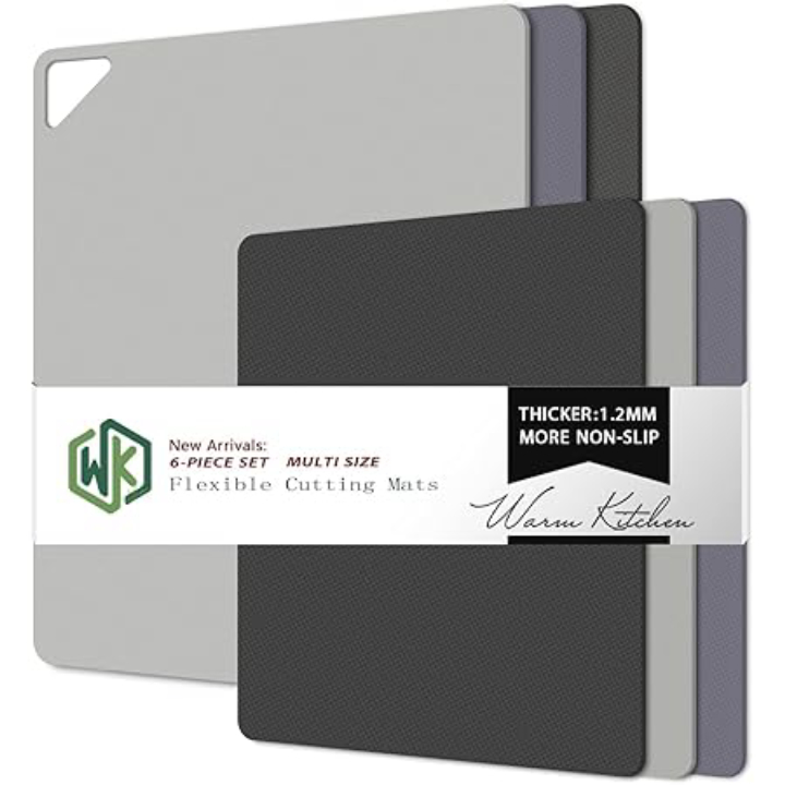 WK 6‑Piece Flexible Plastic Cutting Board Set 