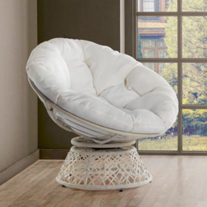 37.4" Bayou Breeze Ariyelle Swivel Papasan Accent Chair