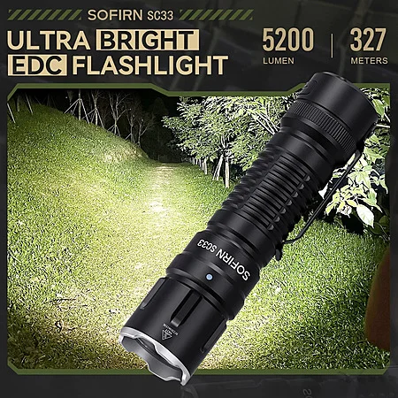 Sofirn SC33 XHP70.3 5200Lm USB-C C Rechargeable Tactical Flashlight $26 + Free S/H