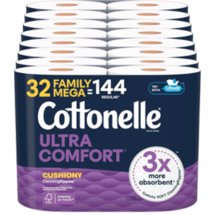 Cottonelle 32-Pack Toilet Paper Family Mega Rolls