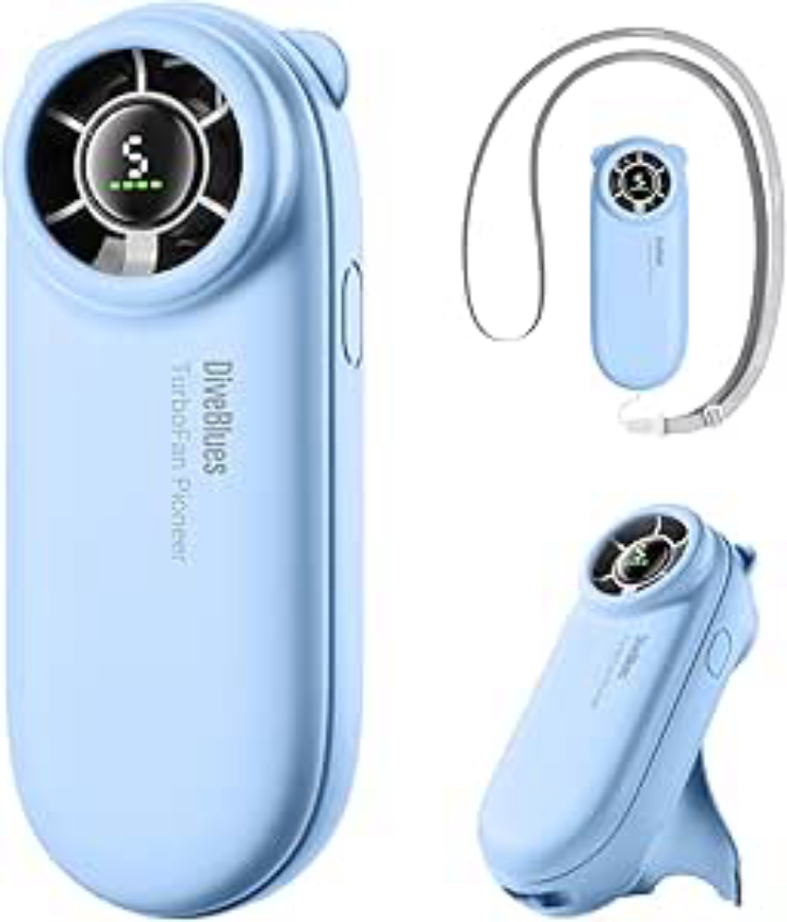 Diveblues TurboBear 2000mAh Rechargeable Handheld Turbo Fan – Compact Cooling for $6.99