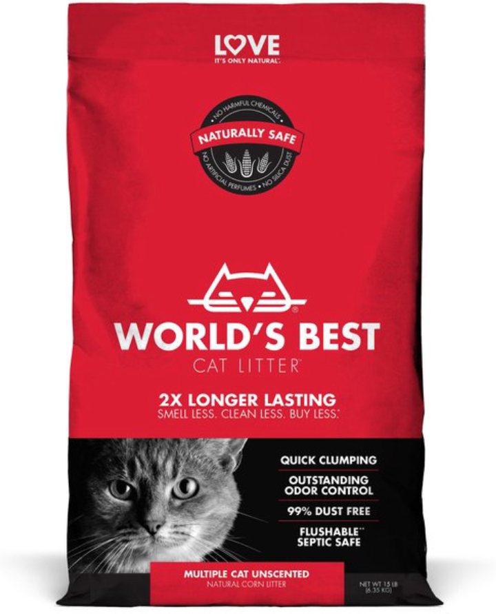 World's Best Multi-Cat Unscented Clumping Corn Cat Litter