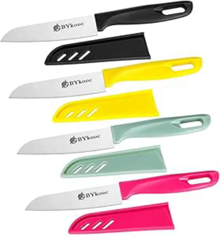 BYkooc 8-Piece Paring Knives with Sheaths German Steel