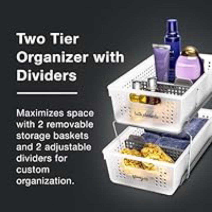 4‑Pack Madesmart 2‑Tier Mini Organizers – Space‑Saving Storage Solution 