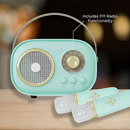 Aiwa Retro Wireless Karaoke Speaker (3 colors) - $14.88