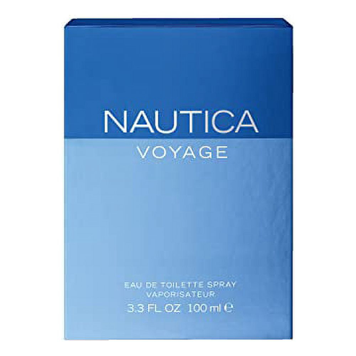 Nautica Voyage Eau De Toilette for Men - Fresh, Romantic, Fruity Scent Woody, Aquatic Notes of Apple, Water Lotus, Cedarwood, and Musk Ideal Day Wear 3.3 Fl Oz