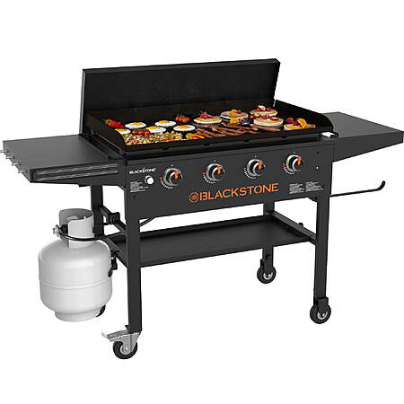 36" Blackstone 4-Burner 38000 BTU Propane Flat Top Griddle w/ Hard Cover