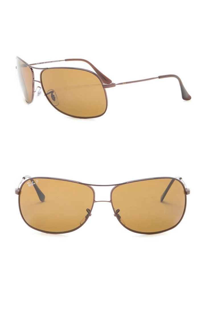 Ray-Ban 64mm Polarized Aviator Sunglasses $44.98, Oakley 60mm Irid Polarized Rectangle Sunglasses