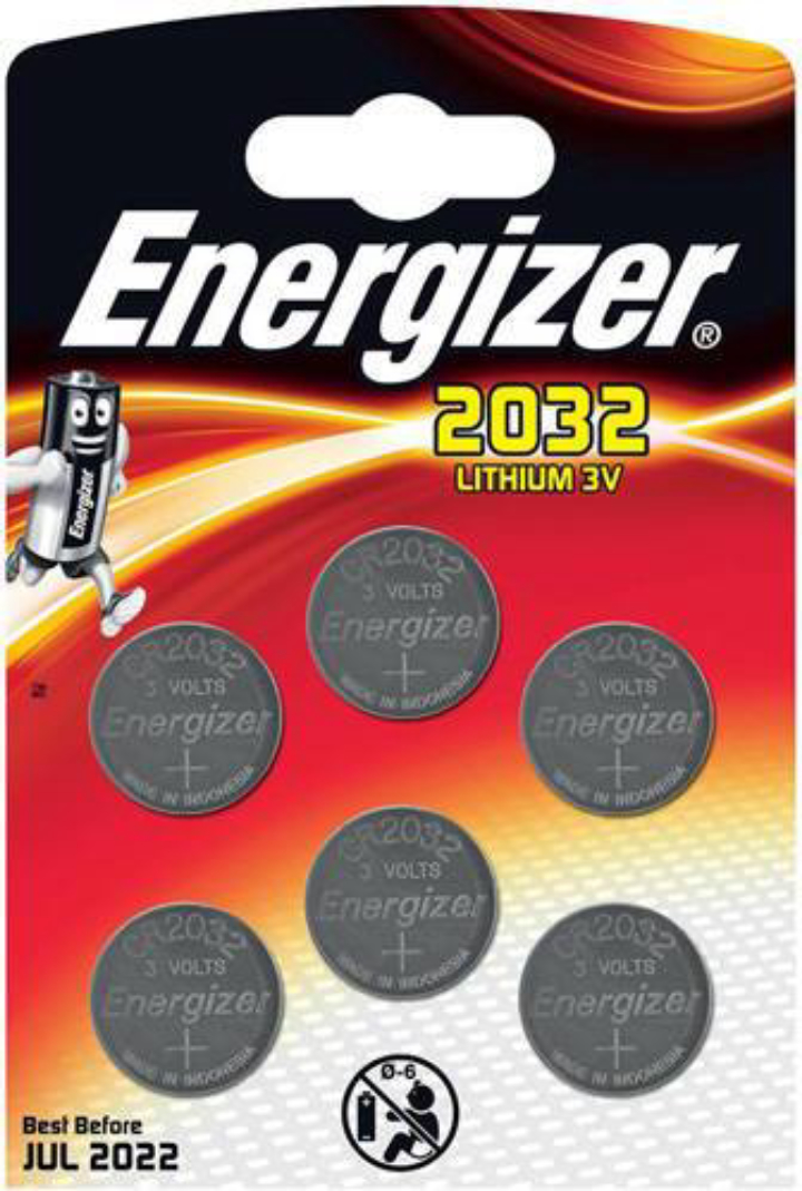 6‑Pack Energizer CR2032 3V Lithium Coin Batteries – Reliable Power for Everyday Devices 