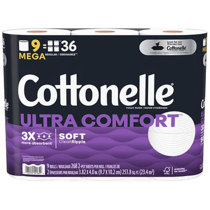 Ultra Comfort Toilet Paper, Strong Toilet Tissue 268.0ea x 9 pack