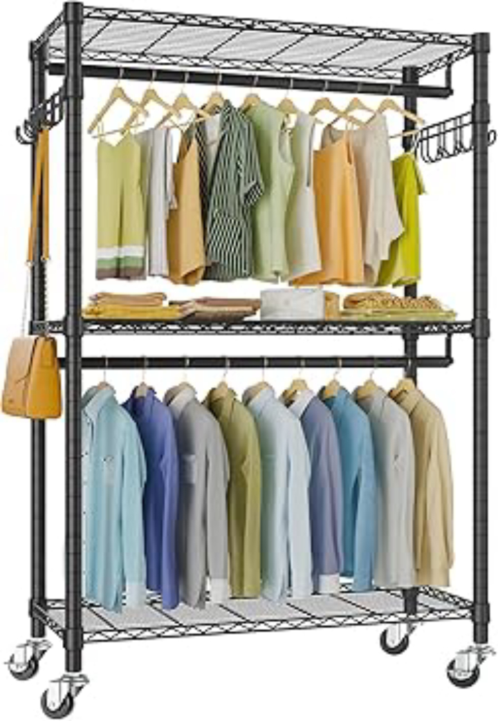 VIPEK R2 Mini 3‑Tier Heavy‑Duty Rolling Clothes Rack – Large Capacity Storage Solution