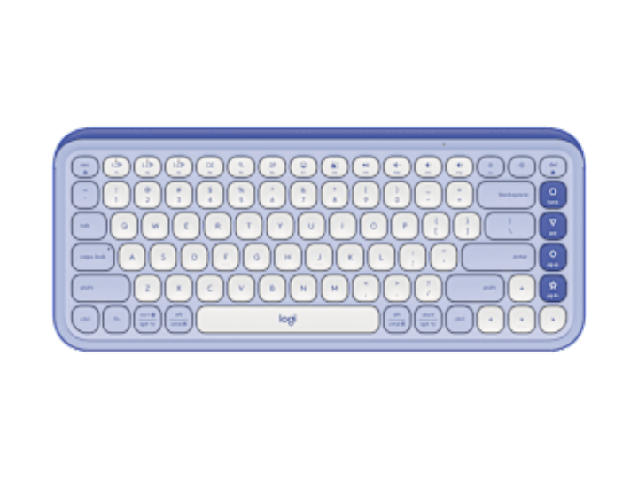 Logitech POP ICON Keys Wireless Bluetooth Keyboard (Off‑White/Lilac)
