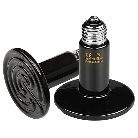 HealSmart Reptile Heat Lamp 100W 2-Pack Ceramic Heat Emitter, No Light Emitting Infrared Heat Bulbs for Amphibian Pet Brooder Coop Incubating Chicken $6.94