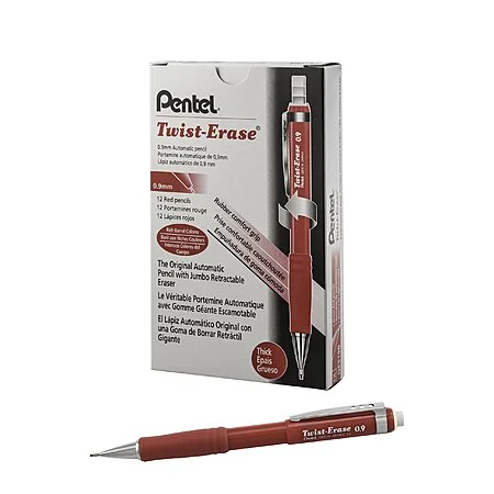 12-Pack Pentel Twist-Erase III Mechanical Pencil (0.9mm, Red Barrell) $13.78 w/ S&S + Free Shipping w/ Prime or on $35+