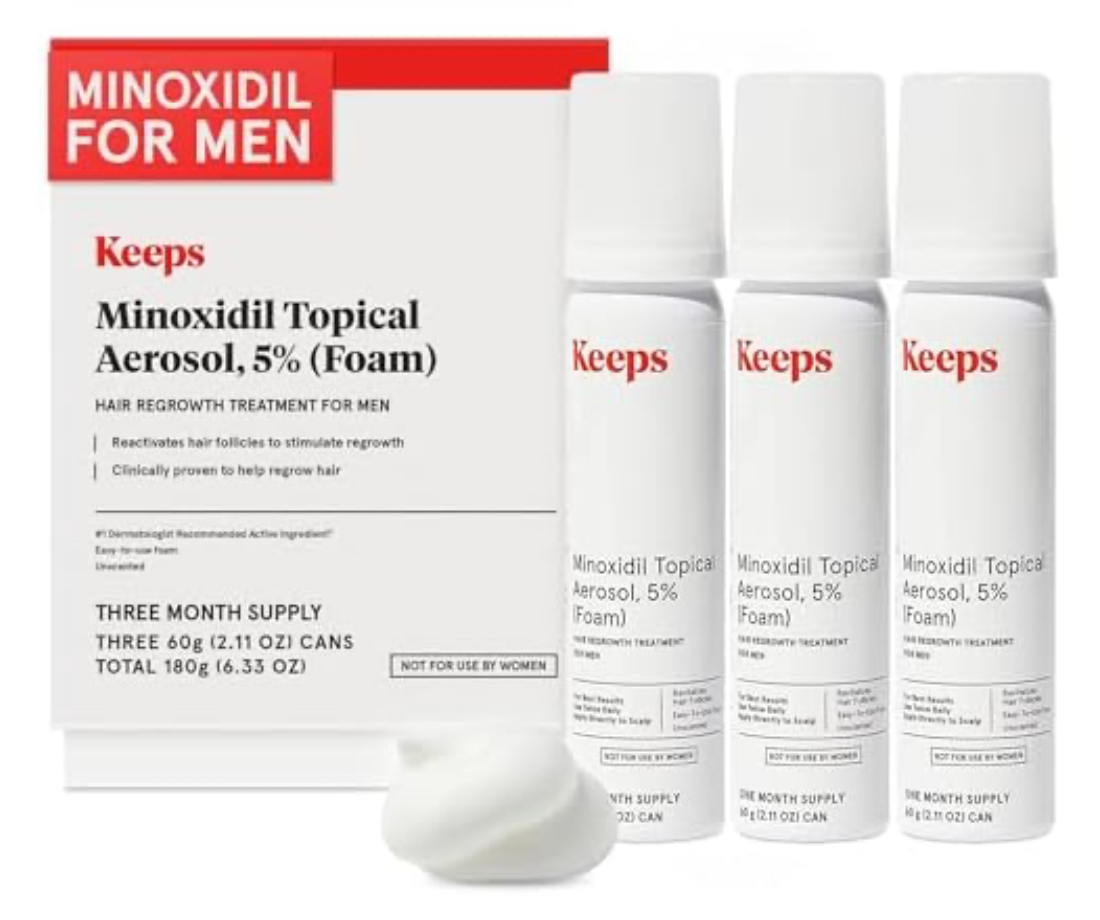 Keeps Extra Strength Minoxidil for Men Topical Aerosol Foam 5%