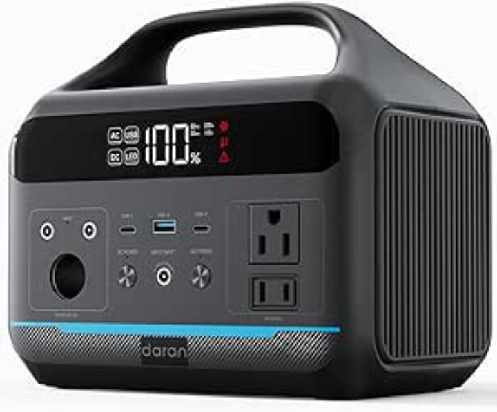 DARAN 288Wh 600W LiFePO4 Power Station with 80W Solar Panel