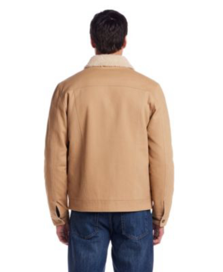 Men's Zip Front Sherpa Collar Trucker Jacket (White Pepper)