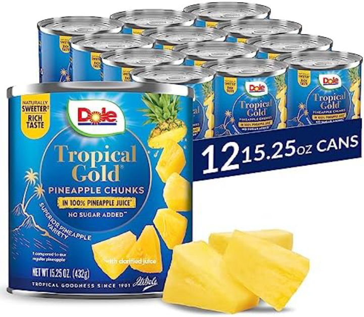 12-Ct Dole Tropical Gold Canned Pineapple Chunks in 100% Juice