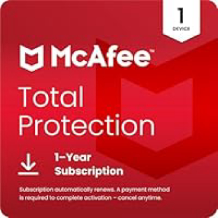 McAfee Total Protection with Scam Detector-1-Year Subscription with Auto-Renewal