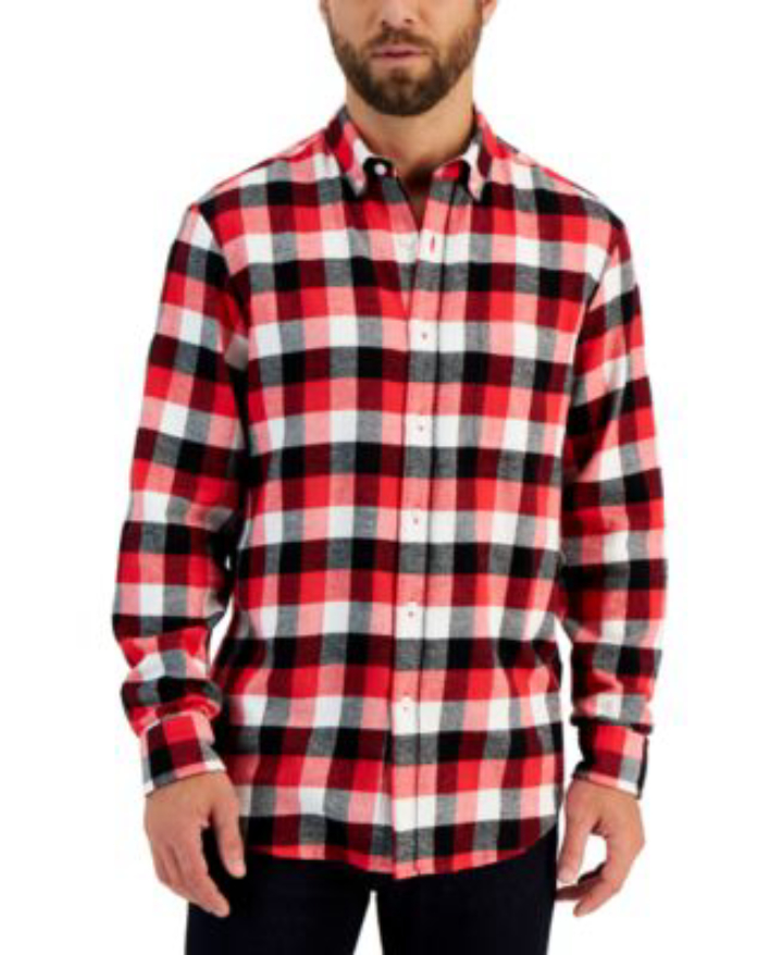 Men's Regular-Fit Plaid Flannel Shirt, Created for Macy's