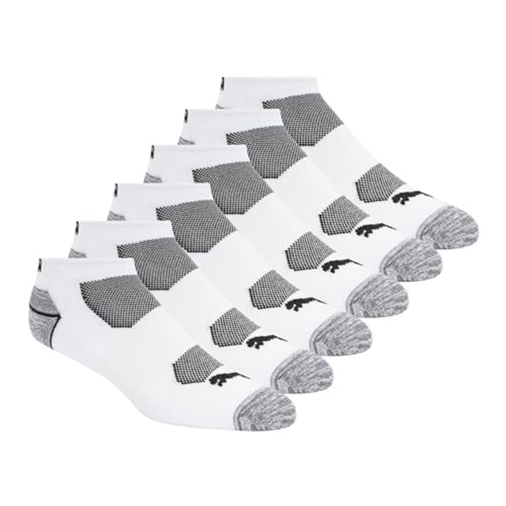 PUMA Men's Low Cut Socks 6-Pack – White, Sizes 10-13