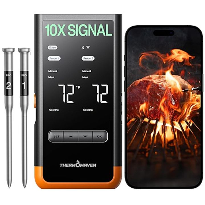 ThermoMaven G2 Smart Bluetooth Wireless Meat Thermometer w/ 2 Probes