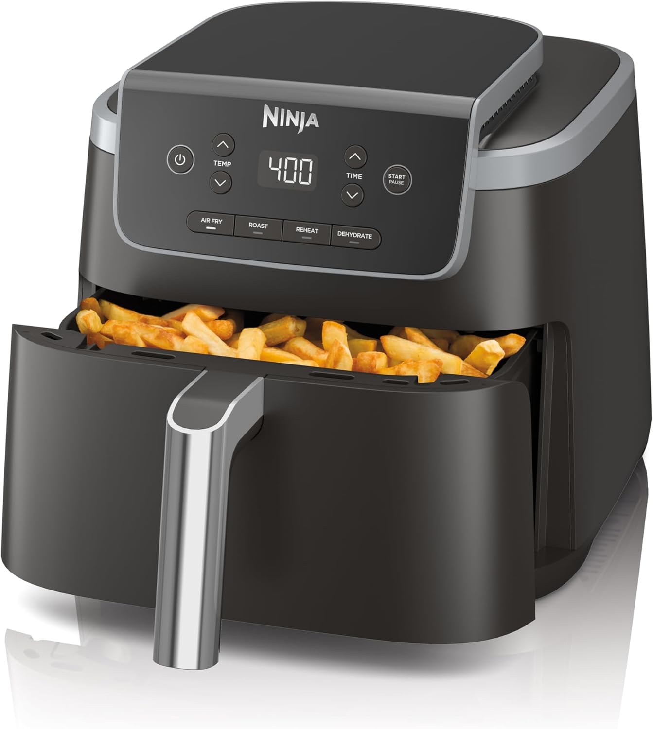 Capacity fits up to 4lbs of Fries | 4-in-1 Pro Air Fry, Roast, Reheat, Dehydrate | 400°F Max Temp