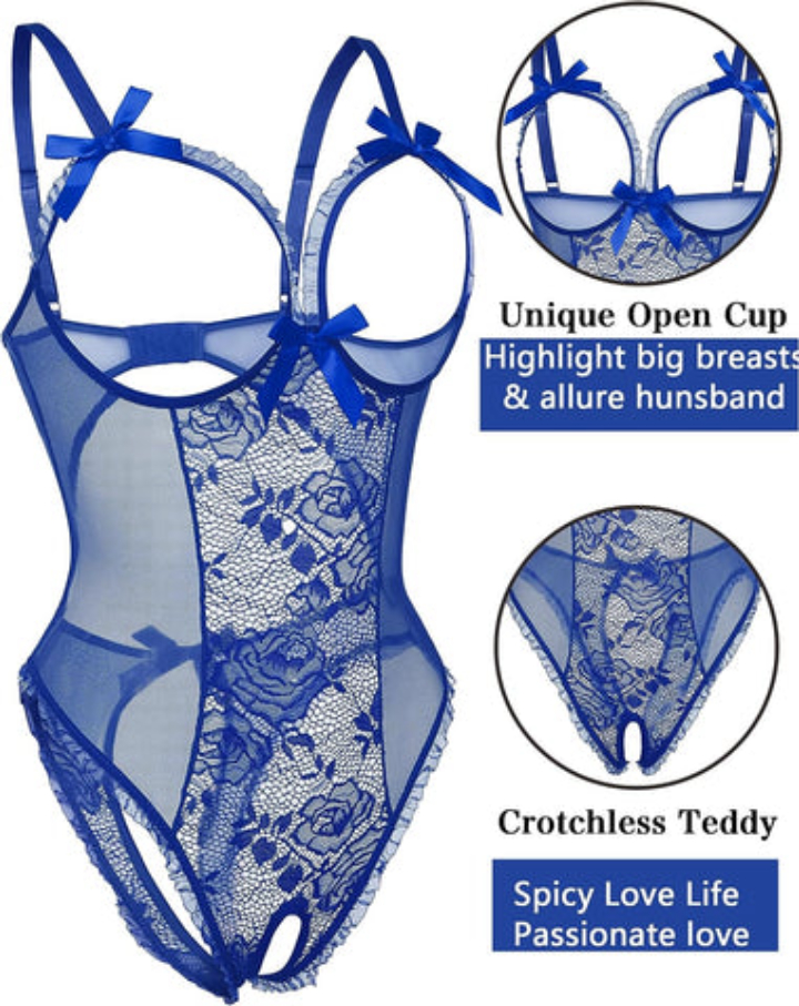 Avidlove Women's One Piece Criss Cross Backless Lace Lingerie