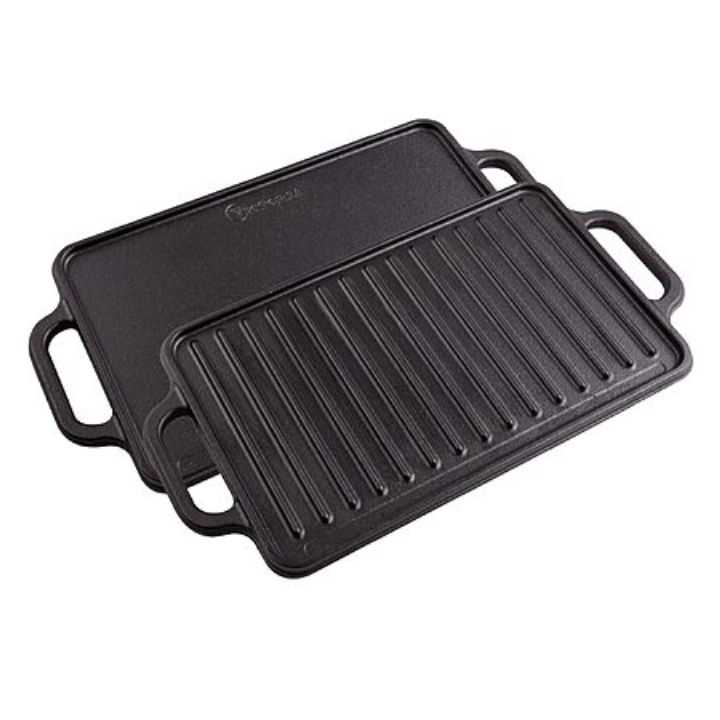 Victoria 13"x8.5" Rectangular Reversible Cast Iron Griddle