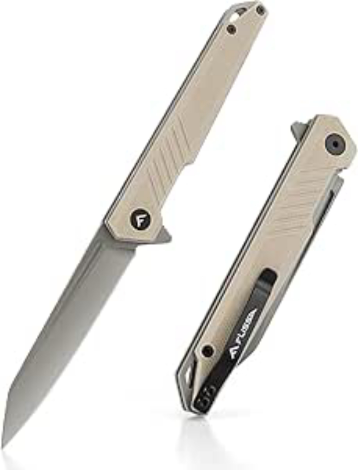 FLISSA Folding Pocket Knife with 3.11" D2 Steel Blade