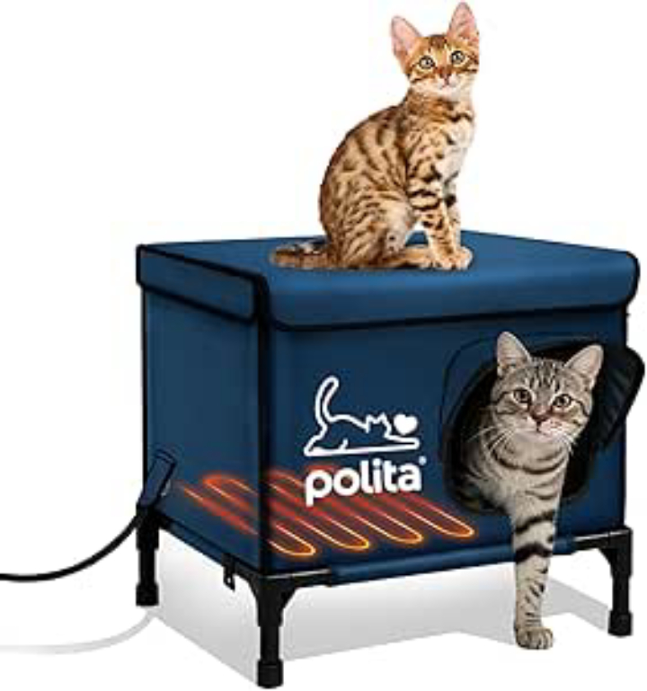 Polita Outdoor Heated Cat Houses: Small (17.1x17x13") from $21.45 & More + Free Shipping w/ Prime or on $35+
