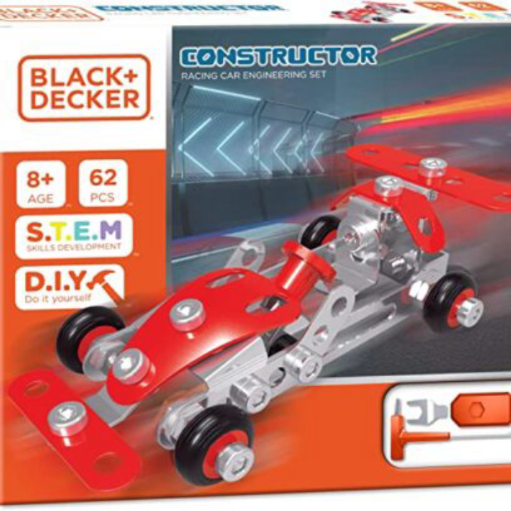  Black & Decker Jr. 287‑Piece Constructor Racer Set – Fun STEM Building Kit for Kids