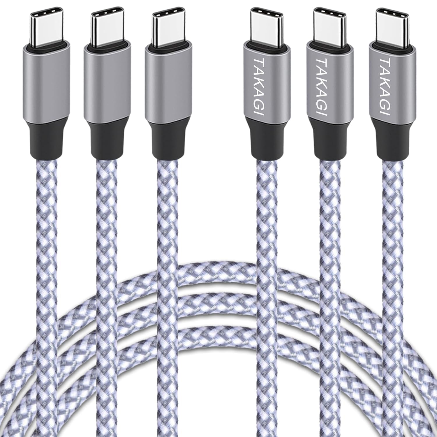 3 Pack USB C to USB C Fast Charging Cable 60W 3ft Nylon Braided Data Sync