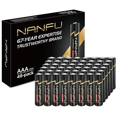 48-Ct NANFU 1.5V AAA Alkaline Batteries $9.50 @ Amazon